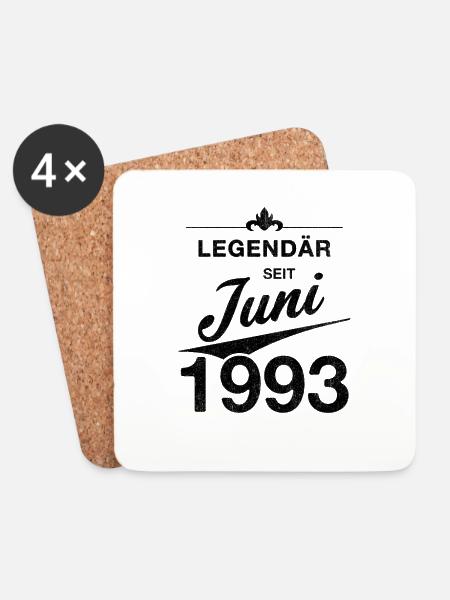 30. Geburtstag Legendär Juni 1993 Jahrgang 93 - Untersetzer (4er-Set) - Weiß
