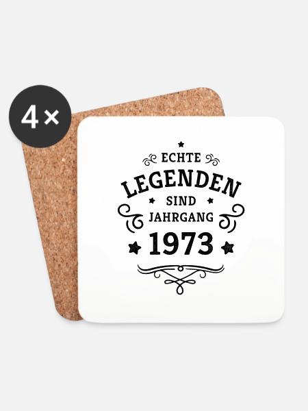 Legenden sind 1973 geboren 50. Geburtstag Geschenk - Untersetzer (4er-Set) - Weiß