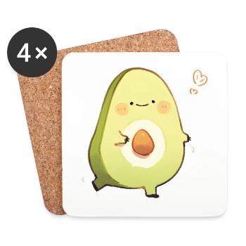 Embracing avocado - Coasters (set of 4) - white - Front