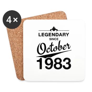 40th Birthday Legendary October 1983 Volume 83 - Coasters (set of 4) - white - Front