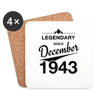 80th Birthday Legendary December 1943 Volume 43 - Coasters (set of 4) - white - Front