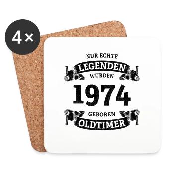 Echte Legenden wurden 1974 geboren 50. Geburtstag - Untersetzer (4er-Set) - Weiß - Vorne