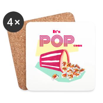 C’est POPcorn ! - Dessous de verre (lot de 4) - blanc - Devant