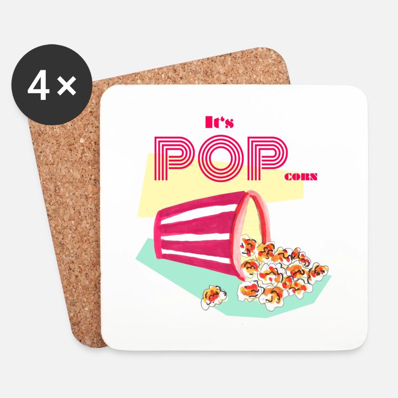 Es ist POPcorn! - Untersetzer (4er-Set) - Weiß