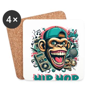 Hip Hop - Dessous de verre (lot de 4) - blanc - Devant