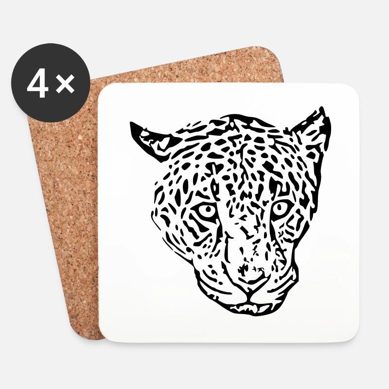 leopard schwarz - Untersetzer (4er-Set) - Weiß