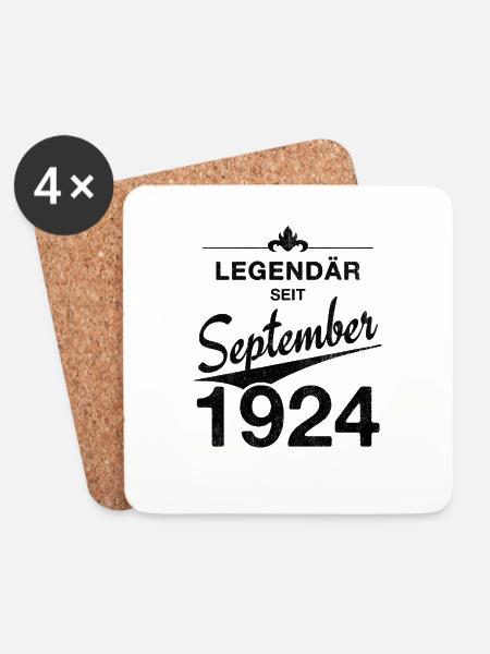 100. Geburtstag Legendär seit September 1924 - Untersetzer (4er-Set) - Weiß