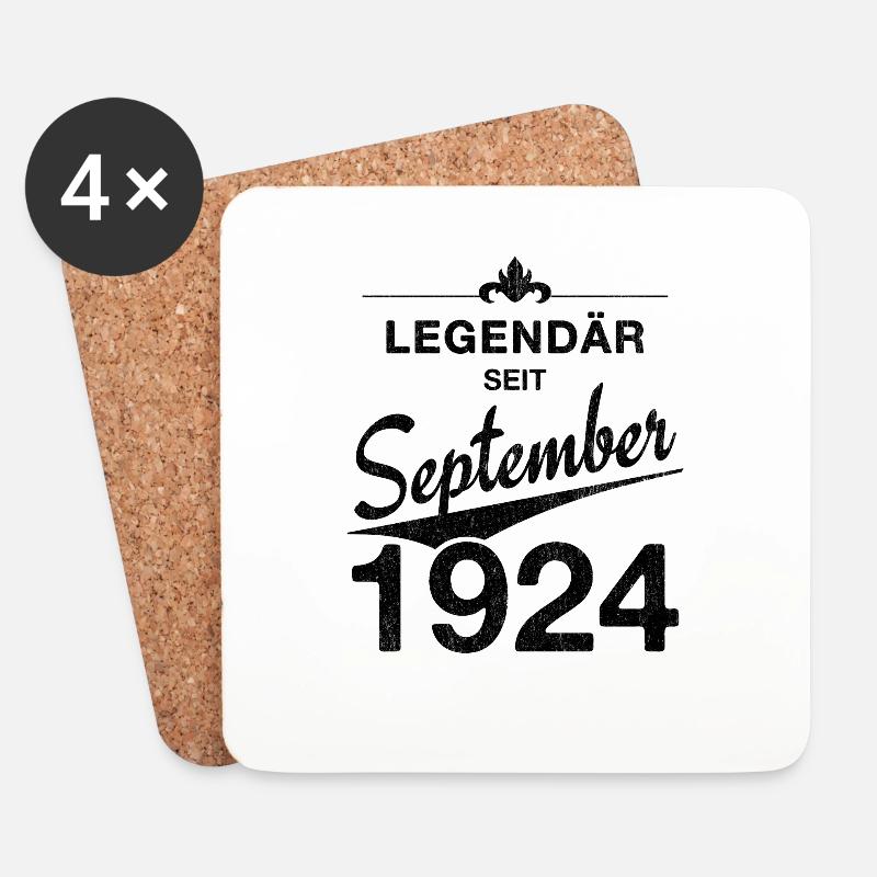 100. Geburtstag Legendär seit September 1924 - Untersetzer (4er-Set) - Weiß