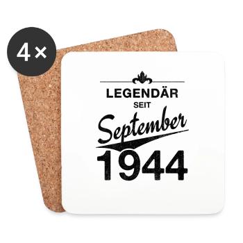 80th birthday Legendary since September 1944 - Coasters (set of 4) - white - Front