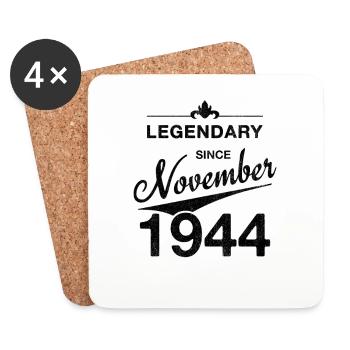 80th birthday Legendary since November 1944 - Coasters (set of 4) - white - Front