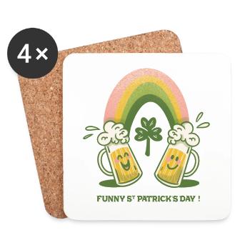Funny Saint Patrick'day ! - Dessous de verre (lot de 4) - blanc - Devant
