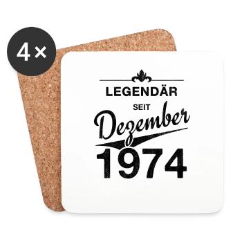 50th Birthday Legendary since December 1974 - Coasters (set of 4) - white - Front