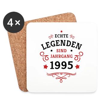 30. Geburtstag Legenden sind Jahrgang 1995 geboren - Untersetzer (4er-Set) - Weiß - Vorne