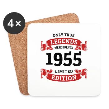 Echte Legenden wurden 1955 geboren 70. Geburtstag - Untersetzer (4er-Set) - Weiß - Vorne