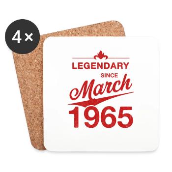 60ème Anniversaire Légendaire Mars 1965 Millésime 65 - Dessous de verre (lot de 4) - blanc - Devant