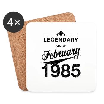 40th Birthday Legendary February 1985 Vintage 85 - Coasters (set of 4) - white - Front