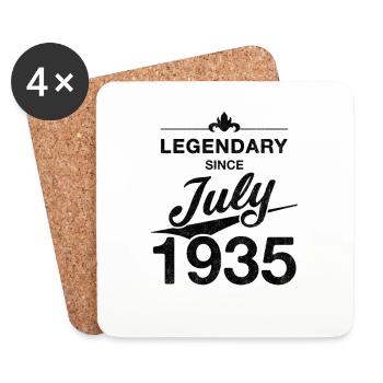 90. Geburtstag Legendär seit Juli 1935 Jahrgang 35 - Untersetzer (4er-Set) - Weiß - Vorne