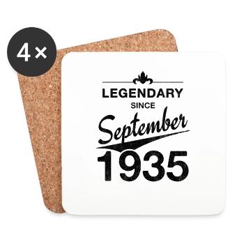 90th birthday Legendary since September 1935 - Coasters (set of 4) - white - Front