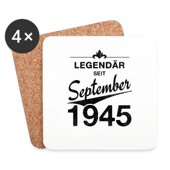 80. Geburtstag Legendär seit September 1945 - Untersetzer (4er-Set) - Weiß - Vorne