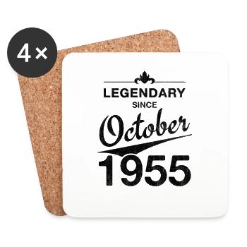 70ème Anniversaire Légendaire depuis Octobre 1955 Millésime - Dessous de verre (lot de 4) - blanc - Devant