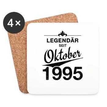 30th Birthday Legendary since October 1995 Vintage - Coasters (set of 4) - white - Front