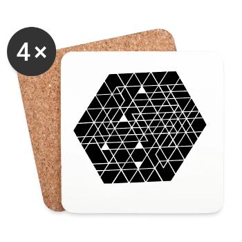 Quantum Runes Futhark 0 © Font Sign - Dessous de verre (lot de 4) - blanc - Devant