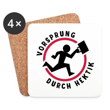 Vorsprung durch Hektik - Untersetzer (4er-Set) - Weiß - Vorne