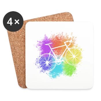 Racing bike colorful - Coasters (set of 4) - white - Front