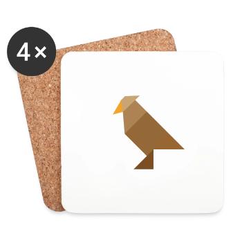 Oiseau - Tangram - Dessous de verre (lot de 4) - blanc - Devant