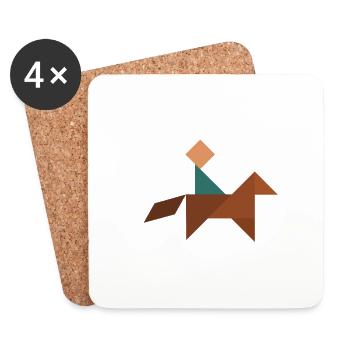 Reiter - Tangram - Untersetzer (4er-Set) - Weiß - Vorne