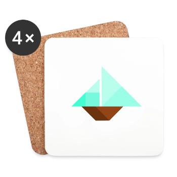 Sailing ship - Tangram - Coasters (set of 4) - white - Front