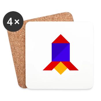 Rocket - Tangram - Coasters (set of 4) - white - Front