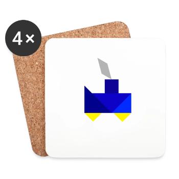 Train - Tangram - Dessous de verre (lot de 4) - blanc - Devant