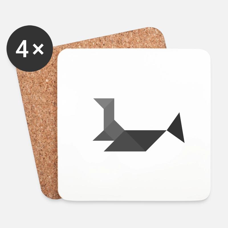 Sceau - Tangram - Dessous de verre (lot de 4) - blanc