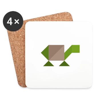 Turtle - Tangram - Coasters (set of 4) - white - Front