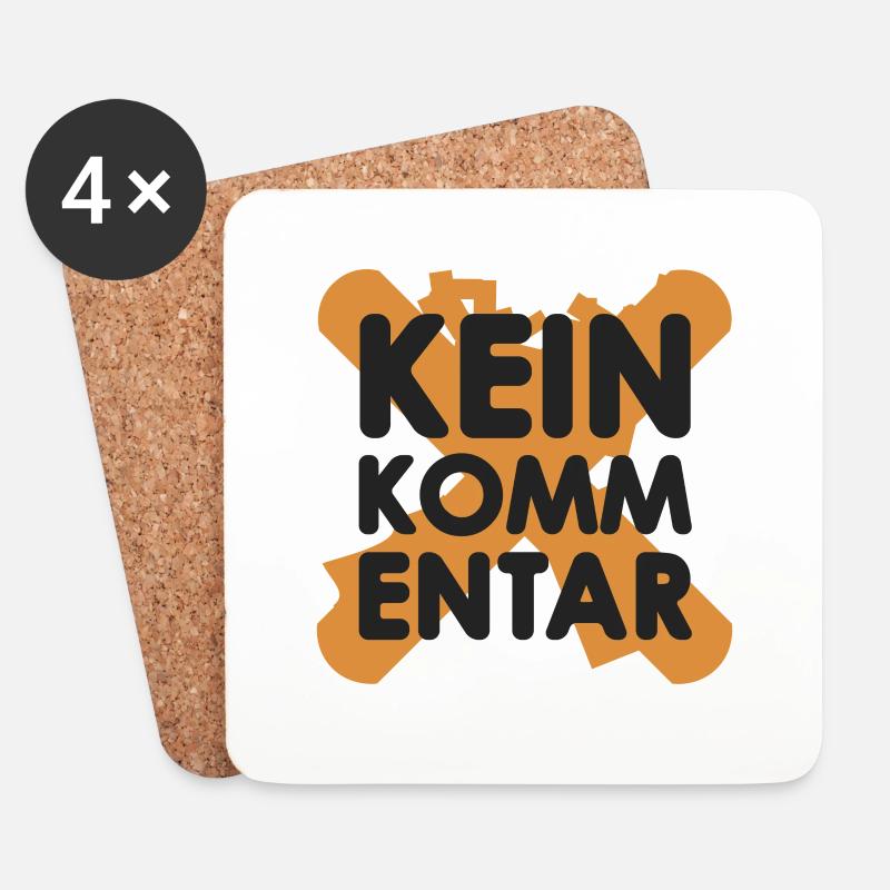 Kein Kommentar - Untersetzer (4er-Set) - Weiß