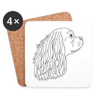 Cavalier King Charles Spaniel - Untersetzer (4er-Set) - Weiß - Vorne