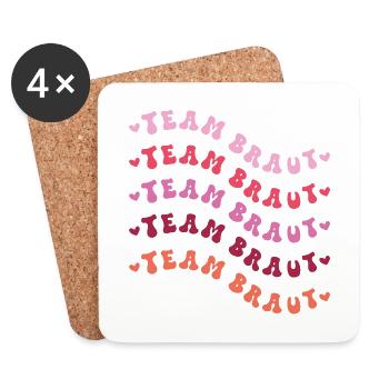 Team Braut retro Design - Untersetzer (4er-Set) - Weiß - Vorne