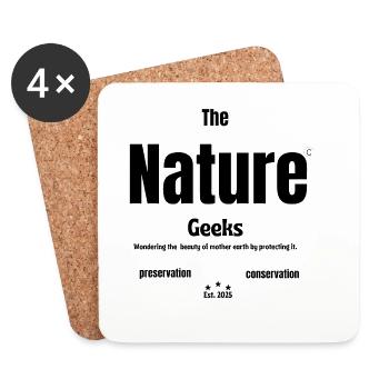 Nature camping en plein air lettres design - Dessous de verre (lot de 4) - blanc - Devant