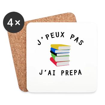 J'peux pas j'ai prépa - Dessous de verre (lot de 4) - blanc - Devant
