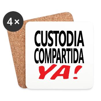 Custodia Compartida YA Negro - Untersetzer (4er-Set) - Weiß - Vorne