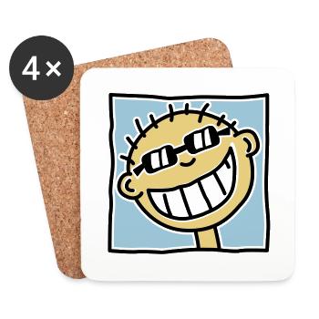 Ein grinsender Tourist - Untersetzer (4er-Set) - Weiß - Vorne