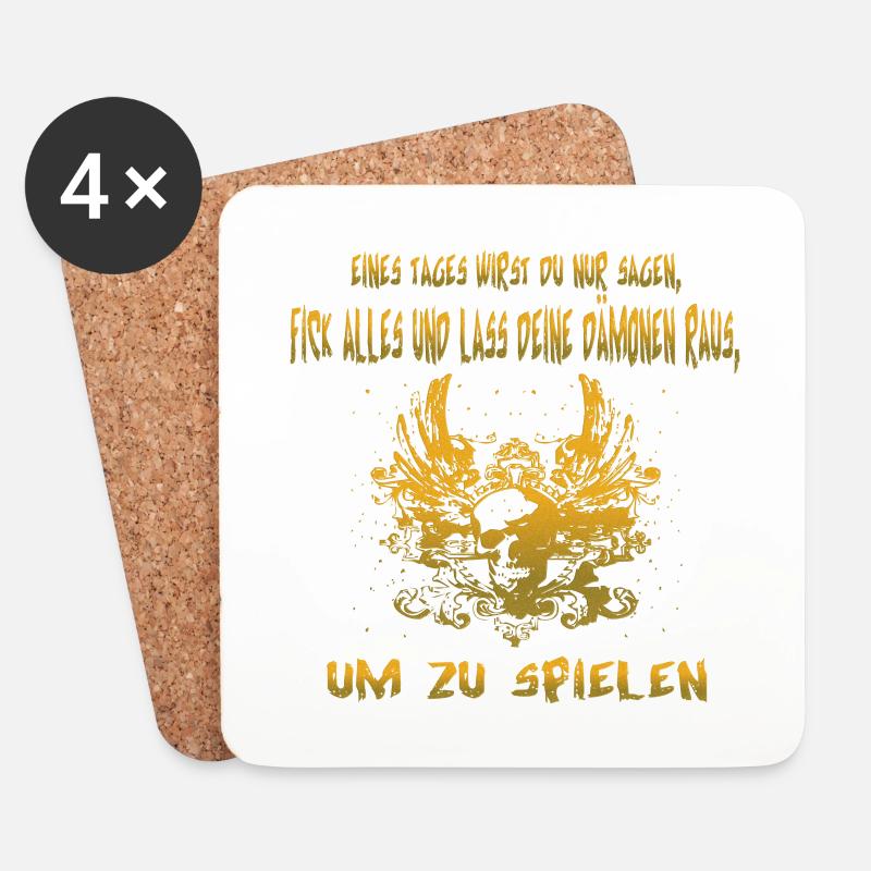 Dämon - Untersetzer (4er-Set) - Weiß