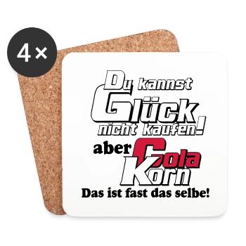 Korn , Party , Weizenkorn ,Glück Cola Korn(25) - Untersetzer (4er-Set) - Weiß - Vorne