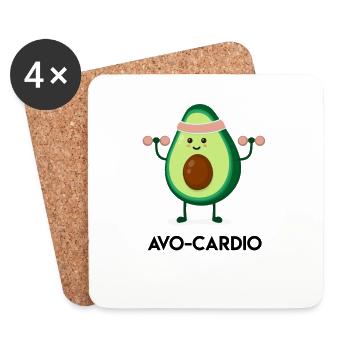 Avocado Fitness Hero - Dessous de verre (lot de 4) - blanc - Devant