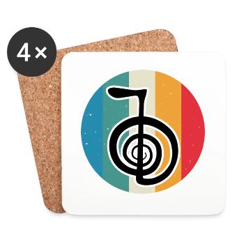 Reiki Symbol | Esoteric Yoga Reiki Master Gift - Coasters (set of 4) - white - Front