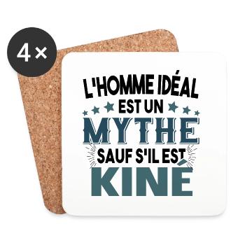 Kiné Kinésithérapeute Métier Médecin Cadeau Humour - Dessous de verre (lot de 4) - blanc - Devant