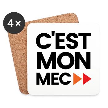 C'est mon mec - Dessous de verre (lot de 4) - blanc - Devant