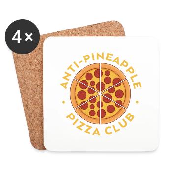 Anti Pineapple Pizza Club - Coasters (set of 4) - white - Front