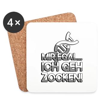 MIR EGAL... ICH GEH ZOCKEN! + DNA - Gaming - Untersetzer (4er-Set) - Weiß - Vorne